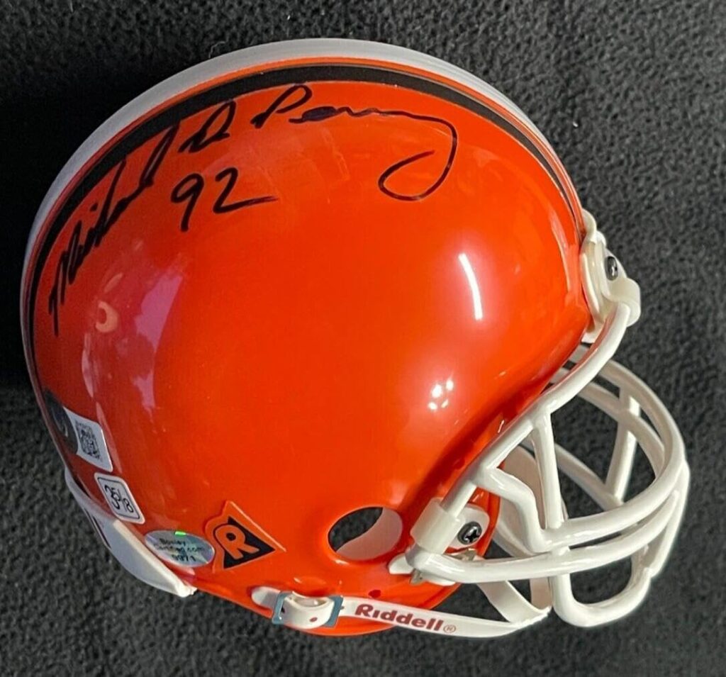 Michael Dean Perry Signed Cleveland Browns Mini Helmet Beckett COA – Autographed NFL Mini Helmets