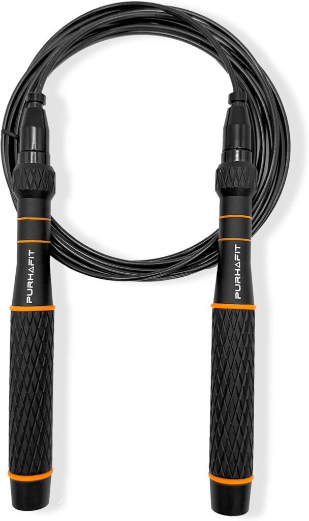 Jump rope, Adjustable Speed Jump Rope LYRA – 360° Ball Bearings, Steel Cable, Ergonomic Aluminum Handles, Carry Bag & Extra Cable – Ideal for CrossFit, HIIT, Fitness & Double Unders