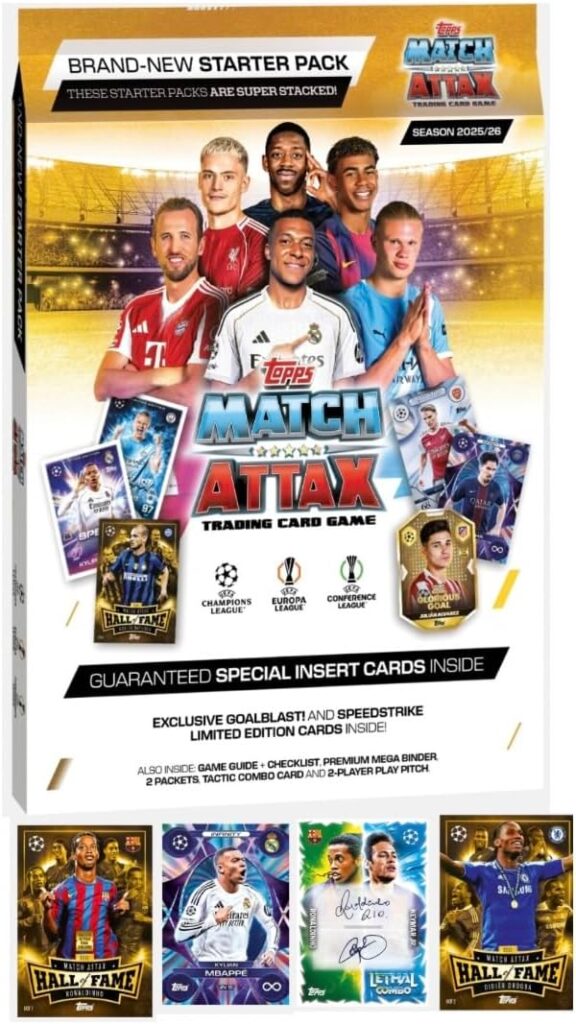 Match Attax Topps 25/2026 New UCL Starter Pack + Limited Edition 2026 Soccer Cards + Hassentials Sticker