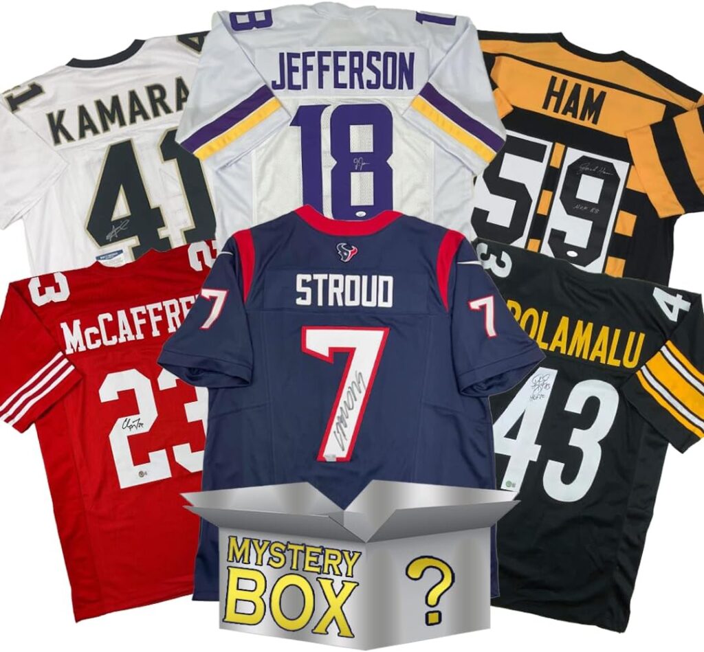 Autographed/Signed Football SILVER Series 3 Jersey Mystery Box with PSA JSA or Beckett COA