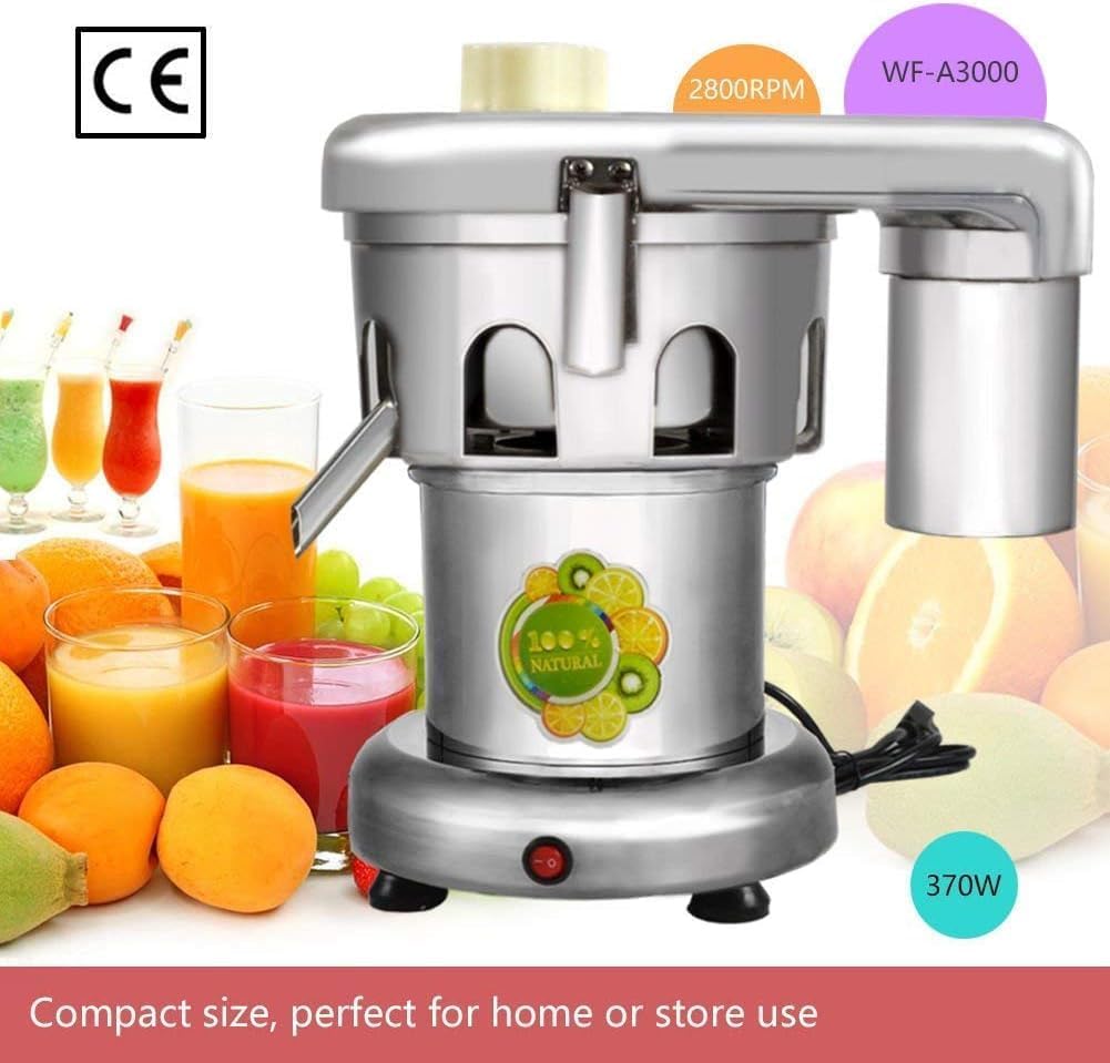 Juicer Machine, Fruit and Vegetables Juice Maker, Commercial Juice Extractor Stainless Steel Heavy Duty 110V 370W