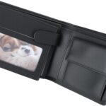 LovinPet Thin Wallet for Men, 4 Photo Holders, 3 Card Slots and Coin Pocket, Compact Leather Card Holder Wallet, Gift-Ready for Dad or Son