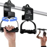 Rotating Pull-Up Handles-Ergonomic Exercise Handle for LAT Pulldown Attachments/Seated Rows/Barbell Handles -Quick Attachment to Bar for Strength Training Workout(Black)