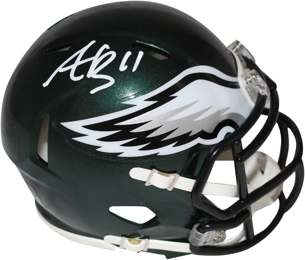 Aj Brown Autographed/Signed Philadelphia Eagles Spd Mini Helmet Beckett
