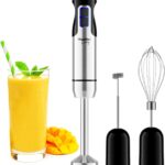 Mueller Immersion Blender Handheld – 8 Speed Stainless Steel Electric Hand Blender, 3 in 1 Emulsion Blender Handheld with Turbo Mode, Stick Blender Emulsifier for Kitchen for Soup, Smoothie, Puree