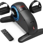 Mini Under Desk Exercise Bike Pedal Exerciser, Motorized Setting Bike Pedal Exerciser Leg/Arm Cycle for Senior, Physical Therapy, with 12 Adjustable Speed, LCD Display, Remote Control