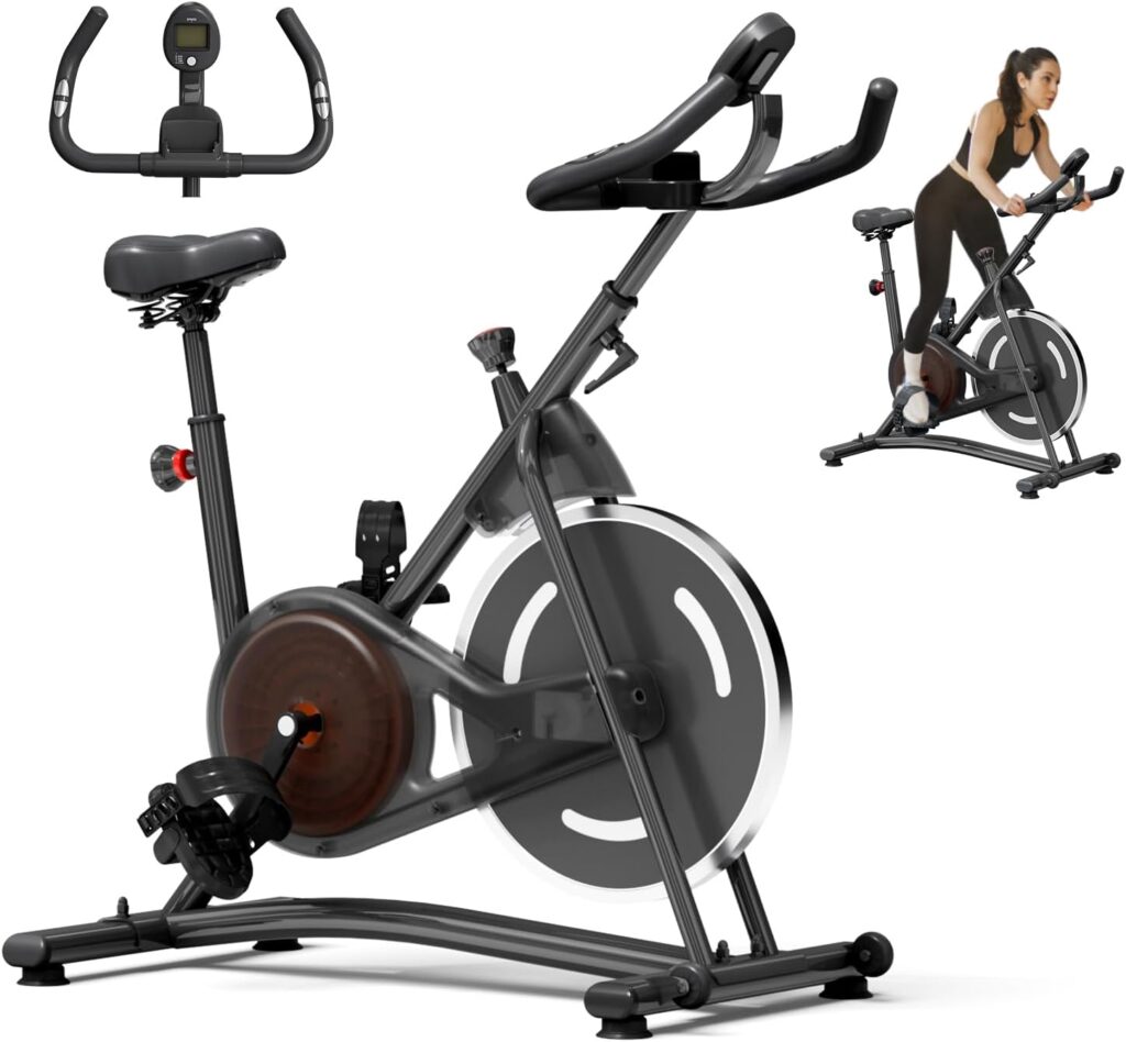 Stationary Bikes,Exercise Bikes,Adjustable Professional Exercise Bikes for Home, Efficient Workout Bike with Smartphone Mount & Digital Pulse Display