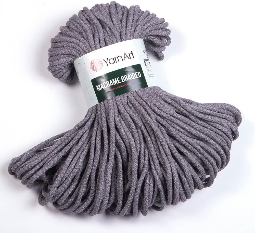 YarnArt Macrame Braided Soft Cord, 55% Cotton 45% Polyester, 250g / 67m – Pastel & Vivid Colors, Ideal for Wall Hangings, Bags, Rugs, Table Runners & DIY Macrame Projects (774)