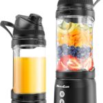 Portable Personal Blender for Smoothies, Protein Shakes, Frozen Drinks – 24Oz Blender Cup Bottle with Sip Spout, Travel Lid, USB-C Rechargeable, Cordless – Mini Small Blenders for Kitchen, Gym, Office