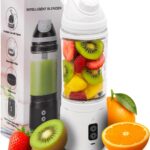 Rechargeable Smoothie Blender 700ml – Portable Mini Travel Blender for Shakes and Smoothies with Six Stainless Steel Blades and USB Charging (White)
