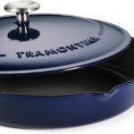 Tramontina Bestow Enameled Cast Iron Skillet with Lid, 12-inch Frying Pan, Blue