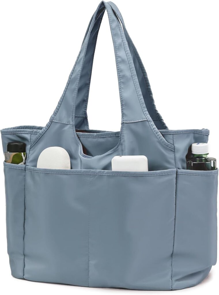 SOYMWIN Tote Bag for Women,Large Tote Bag with Compartments and Multiple Pockets,Quilted Shoulder Bag for Travel Work Sports