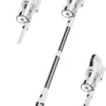 Cordless Vacuum Cleaner, 600W 50KPA 65Mins Runtime Fast Charging Vacuum Cleaner, Self-Standing LED Light Touch Screen Stick Vacuum for Home Light Weight,for Pet Hair/Carpet/Floor, White