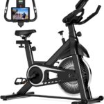 Exercise Bike,Adjustable Resistance Indoor Cycling Bike for Home Exercise – Stationary Bike with Smartphone Holder, LCD Display & Heart Rate Monitor