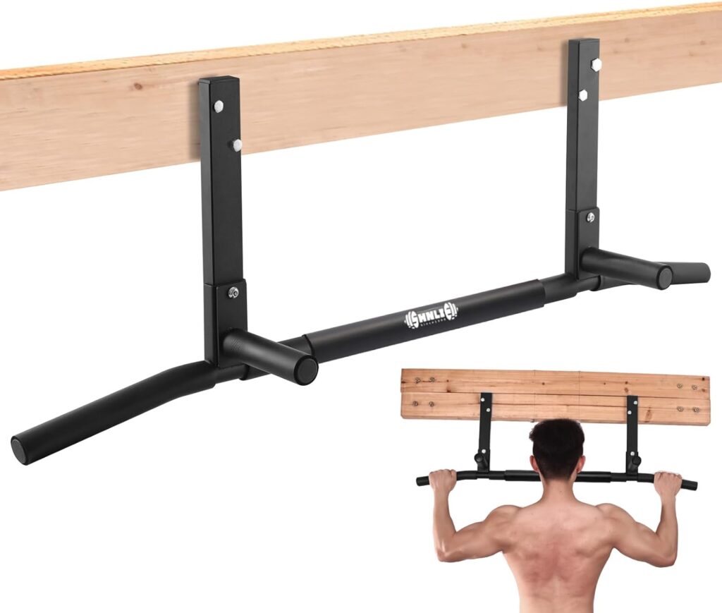 Joist Mounted Pull Up Bar, Ceiling Mount Chin Up Bar for Home Gym, Beam, Rafter, Easy installation, 42″ Wide Bar