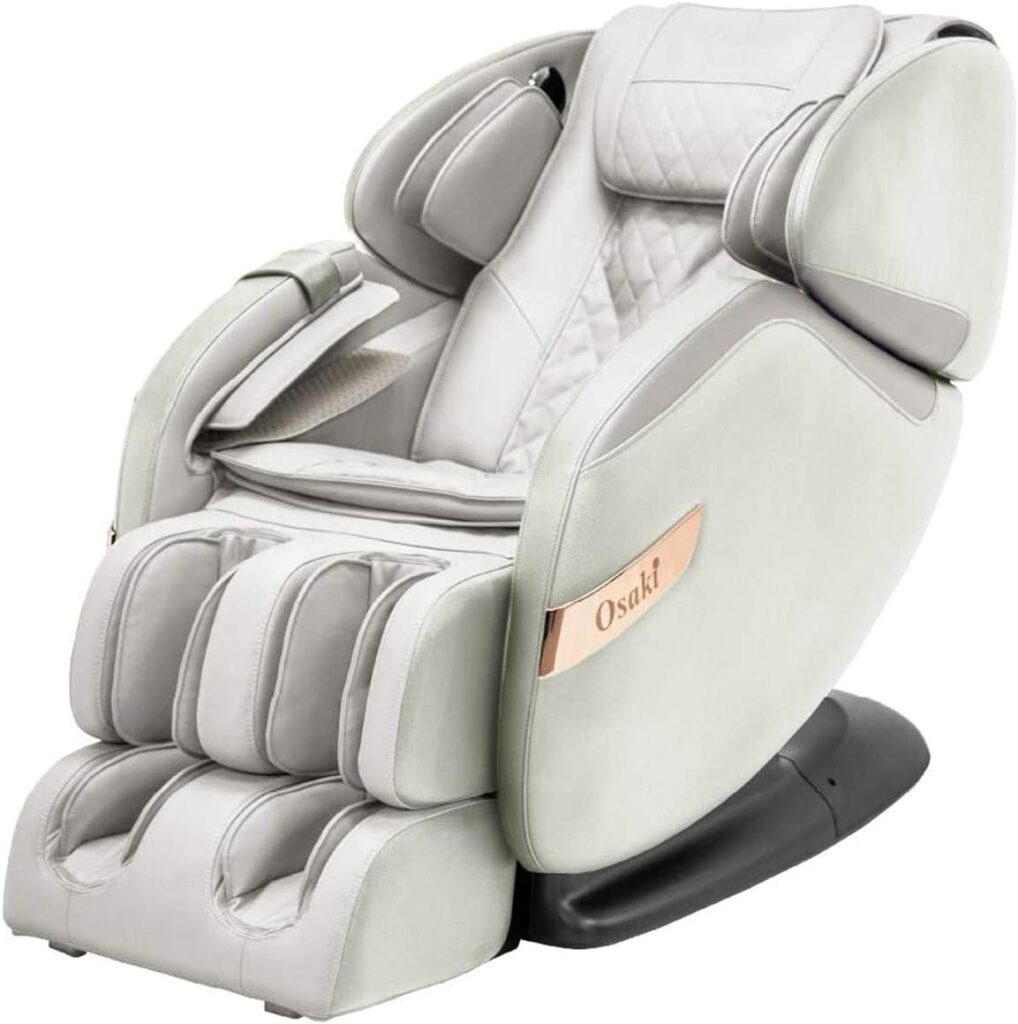Osaki OS-Champ | Cream & Taupe | 2 Stages Zero Gravity | 18 Air Bag Full-Body Massage Chair | Lumbar Heating | Foot & Calf | 5 Auto Massage Programs | Bluetooth Speaker | Space Saving | Polypropylene