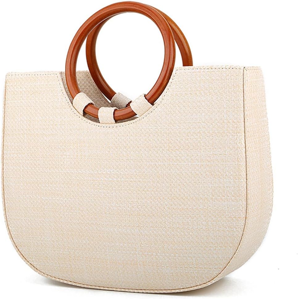 MYSNKU Summer Straw Tote Bag for Women Large Woven Beach Bag Handmade Straw Handbag for Travel Holiday