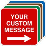 Custom Square Left or Right Arrow Sign, Personalize for Office, Business, Workplace, office, Home, Airbnb, Delivery Signs, 12×12 Inches Yellow, Rust Free .040 Aluminum, Fade Resistant, Made in USA