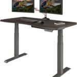 Vari Ergo 54×26 Electric Standing Desk – Height Adjustable Sit Stand VariDesk + Curved Waterfall Edge, 4 Memory Settings, Quick Assembly, Cable Management, 200 lb Capacity – Espresso (2 Boxes)