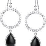 LeCalla 925 Sterling Silver Drop & Dangle Earrings for Women | Handmade Hammered, Textured, Geometric & Star Drop Dangle Jewelry | Women’s Hammered Earrings Jewelry for Gift Mom Wife