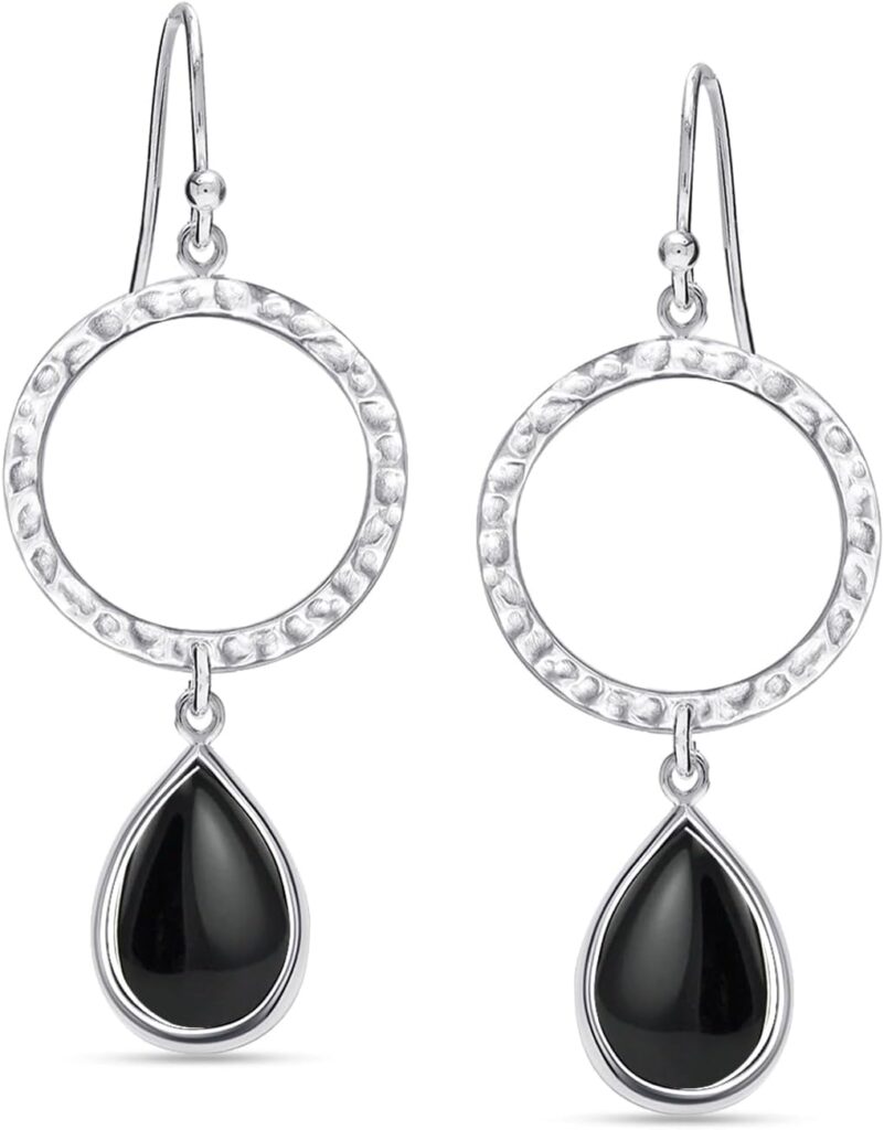 LeCalla 925 Sterling Silver Drop & Dangle Earrings for Women | Handmade Hammered, Textured, Geometric & Star Drop Dangle Jewelry | Women’s Hammered Earrings Jewelry for Gift Mom Wife