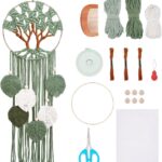 ACRNIGHEET Tree of Life Dream Catcher Macrame Kit for Adults Beginners Macrame Leave Wall Hanging Decor with Video Tutorials Handmade Woven Boho Home Decor for Bedroom Dorm Decoration
