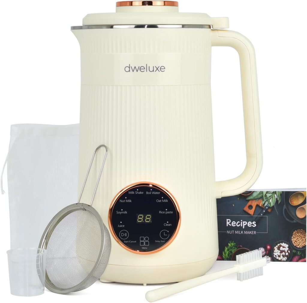 NEW Multifunctional Nut Milk Maker, 8 in 1 blender, makes almond milk, soy milk, oat milk, juice, boil water, automatic delay start/keep warm, cream/rose gold blender