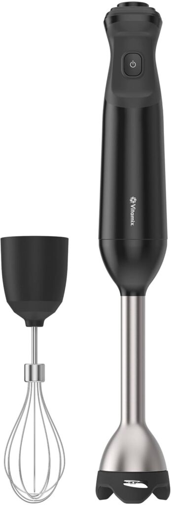 Vitamix 2-Speed Immersion Blender + Whisk Attachment, Professional-Grade Hand Blender with 350-Watt Motor and Stainless-Steel Blade, Black