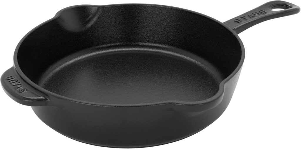 STAUB Cast Iron 8.5-inch Traditional Deep Skillet – Black