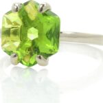 Hexagon Custom Peridot Ring – Artisan August Birthstone Ring, Statement Ring, Crystal Ring, Gemstone Ring – Vintage Ring Jewelry for Women – All Ring Sizes Available – Engravable Ring