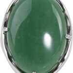 Natural Stone Rings Precious Oval Shaped Gemstone Jewelry For Women Anniversary Birthday Wedding Gift