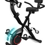 Foldable Exercise Bike Stationary Bikes for Home, 5 IN 1 Indoor Workout Bike for Seniors, with 16-Level Quiet Magnetic Resistance, 6.6 LBS Flywheel and 300LBS Capacity, 2025 Designed 817 X-bike Black