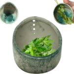 Pottery Herb Stripper, 2025 New Pottery Herb Stripper Bowl, Handmade Ceramic Herb Peeling Cup with Different Round Hole Sizes for Peeling Off The Leafy Assembly (Style-01)