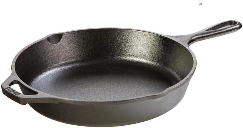Lodge 10.25 Inch Cast Iron Skillet – Pre-Seasoned Frying Pan with Teardrop Handle – Oven, Stovetop, Grill & Campfire Use – Made in USA – Durable, Non-Toxic, Even-Heating Cookware – Black