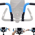 Handlebar Extender for Peloton Indoor Exercise Bikes, 1 Pair of Ultimate Handlebar Extension of Peloton Accessories (Sheep-horn (with Blue Tapes & Grips))