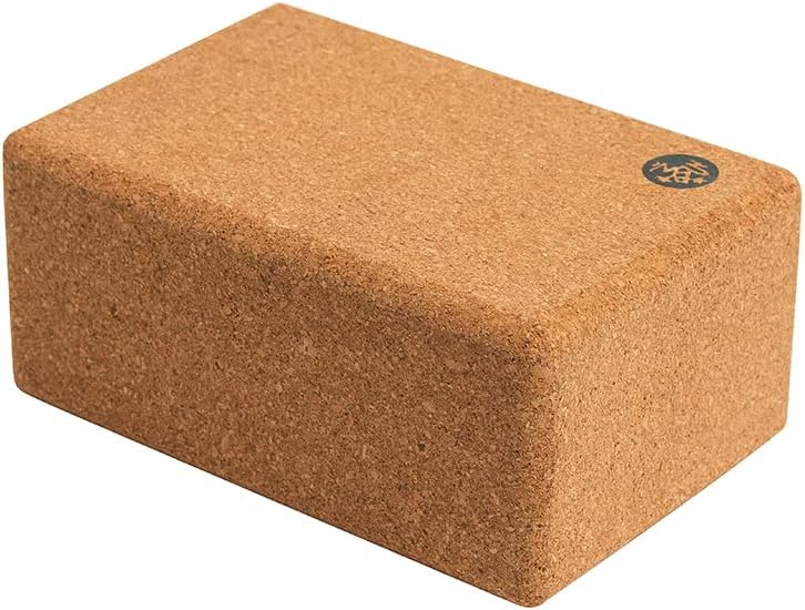 Manduka Yoga Block – Fine-Grain Cork Block, Yoga Equipment, Home Gym Accessory, Pilates Tool, Lightweight for Travel, Extra Firm Workout Accessory with Comfortable Edges