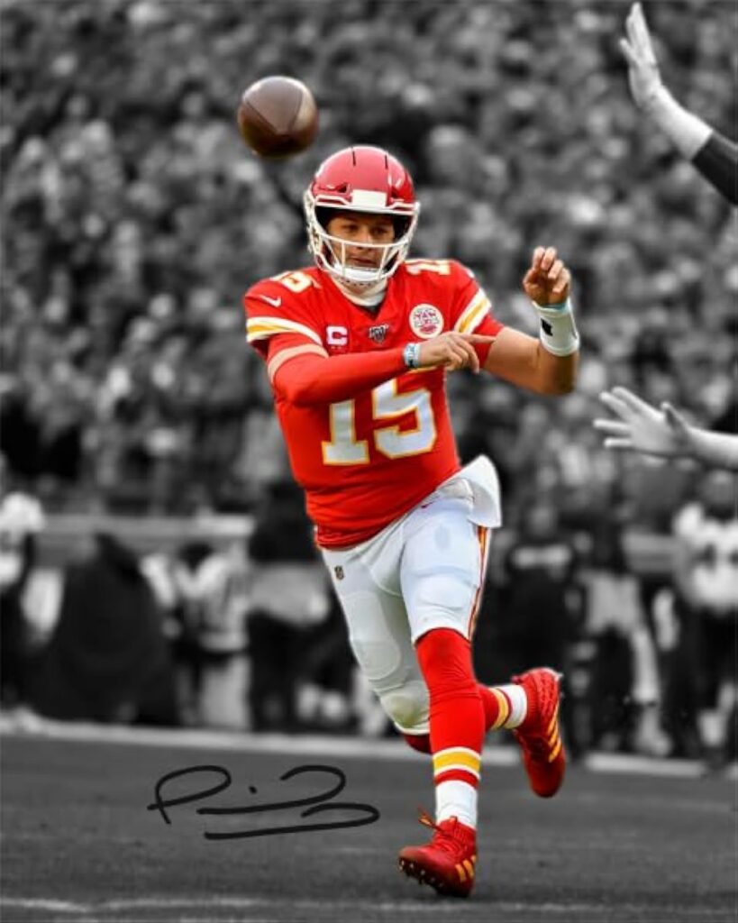 Ikonic Fotohaus Patrick Mahomes Epic Throw Signed Photo Autograph Print Wall Art Home Decor