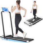 ANCHEER Treadmills with Incline, 7.5MPH Under Desk Treadmill/2s Folding/Max 350 lb Capacity-Walking Pad/Compact Electric Treadmill for Home/Gym/Office with LED Touch Screen/Remote Watch