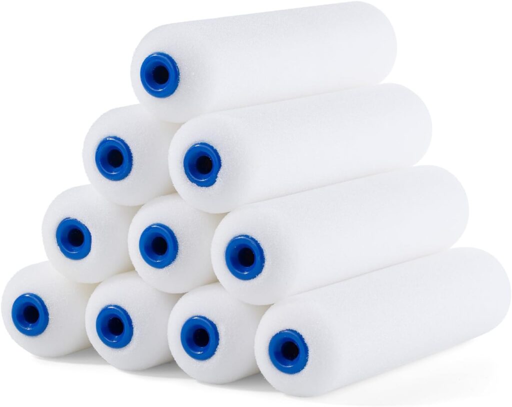 Bates- Foam Paint Roller Covers, 6″, 10 Pack, High Density Foam Roller Paint, 6 Inch Paint Roller, Sponge Paint Roller, 6 Inch Foam Rollers Paint, Foam Paint Rollers, Mini Paint Rollers 6 Inch