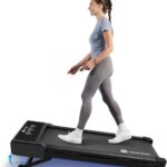 DeerRun Walking Pad with 12% Auto Incline, 3.0HP Under Desk Treadmill with Remote Control & APP, Portable Walking Pad 300 lbs Capacity for Home Office, Small Treadmill for Jogging Running