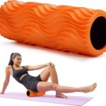 Foam Roller,High Density 15″ Foam Roller, Wave Textured Massage Back Roller for Deep Muscle Massage Pilates Yoga,Fitness Exercise Roller for Whole Body Release(Orange)