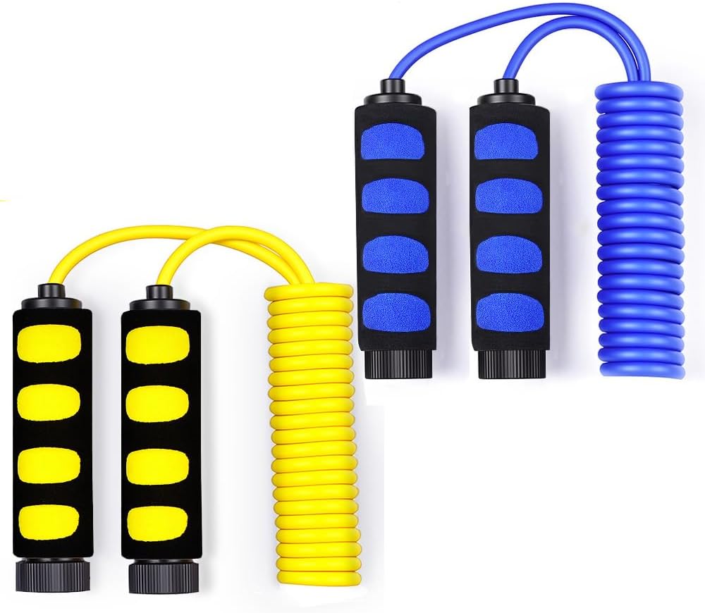 Ponydash Jump Rope, Jump Ropes for Kids, 2 Pack Kids Jump Rope Lightweight &Adjustable &Durable jumping rope for Fitness-Speed Jump Rope for Women Men Youth, Foam Grips Handles for, Workout