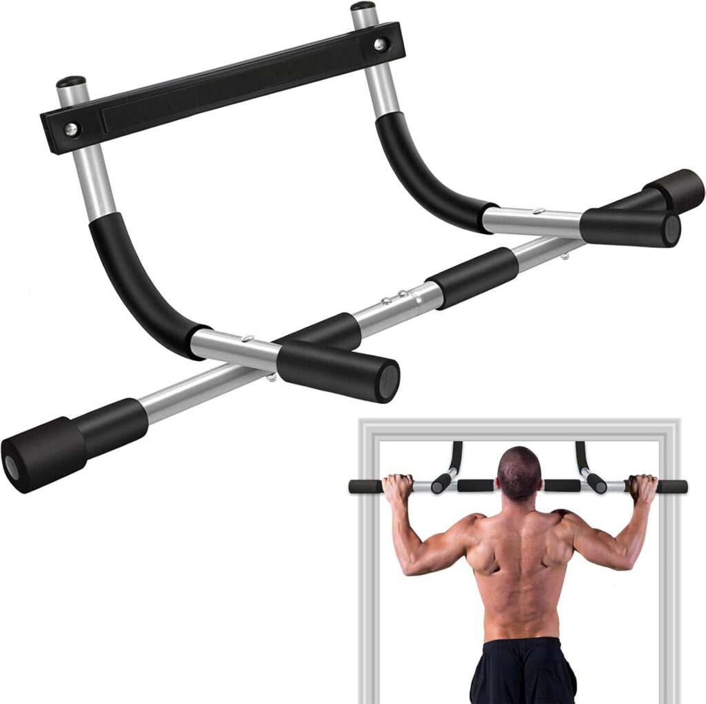 TOPOKO Upgrade Pull Up Bar for Doorway – Max Capacity 440 lbs, Portable Upper Body Workout Bar for Strength Training
