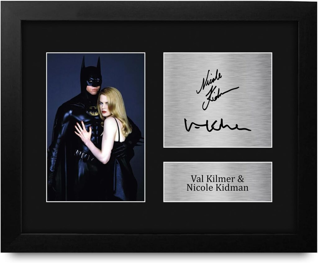 HWC Trading Val Kilmer & Nicole Kidman Batman Forever Framed Gifts Printed Signed Autograph Picture for Movie Memorabilia Fans – US Letter Size