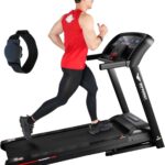 Impremey Folding Treadmill with Auto Incline 15%, 3.5HP, 350 Lb Capacity, 11 MPH, 50″ x 19″ Ultra Large Running Area, Heart Rate Monitor Armband, HRC Training for Home Walking and Running