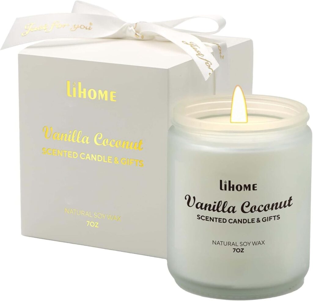 Candles Gifts for Women – Natural Soy Wax Candle for Home Scented Perfect for Christmas, Birthday, Mother’s Day, Vanilla Coconut Candles