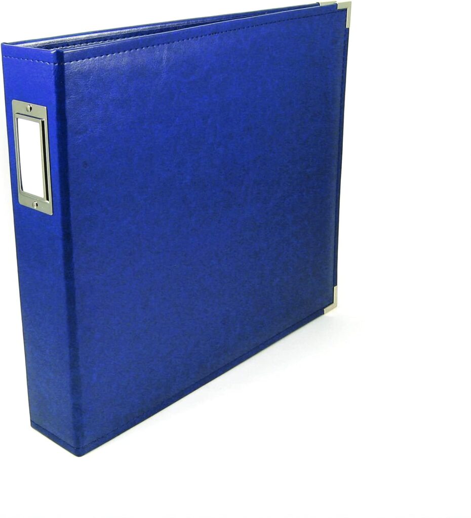 We R Memory Keepers 12×12 Photo Album Cobalt, Protect Memories and Photos, Soft, Acid-free Faux Leather, Classy Decorative Spine Label, Snag-free Rings, Includes 5 Page Protectors, Scrapbooking