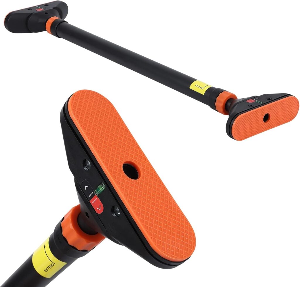 Pull Up Bar for Doorway – Adjustable No Screws Chin Up Bar for Home Gym, 440 LBS Max Load, with Level Meter & Anti-Slip Design for Strength Training,Red