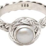 NOVICA Artisan Handmade Cultured Freshwater Pearl Cocktail Ring Elegant .925 Sterling Silver Single Stone Indonesia Bridal Birthstone Gemstone ‘Soul of Amlapura’