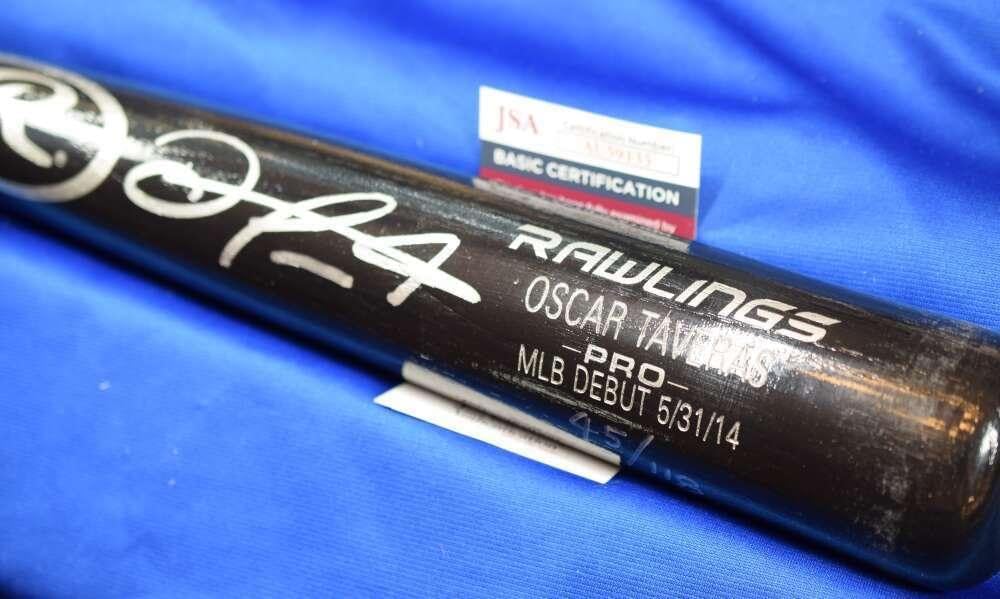 Oscar Tavares JSA Coa Autograph Rawlings Signed Bat – Autographed MLB Bats